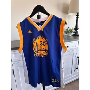 Adidas Golden State Warriors Steph Curry 30 Jersey Kids Large Blue NBA
